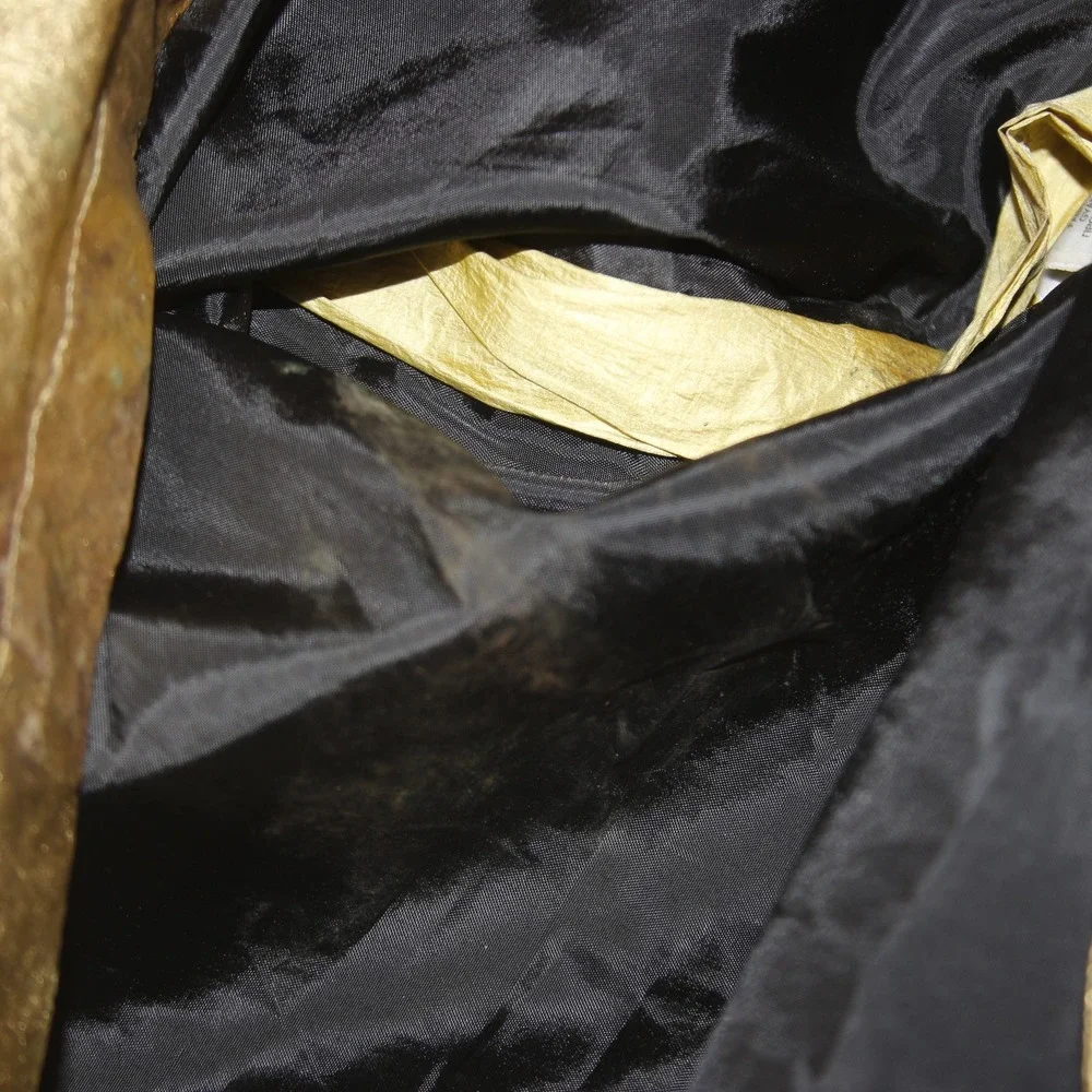 Adidas‎ Windbreaker Mens L Gold Metallic Pullover Anorak Hooded Jacket